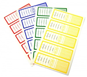 25 x Red, Green, Blue & Yellow - All Purpose Test Tags - Mixed Pack