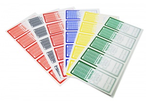 17 Red, Blue, Green, Yellow, White & Orange - Heavy Duty Test Tags